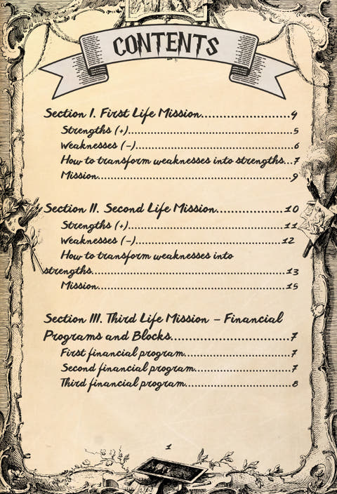 Sample page 2 from the Personal Grimoire of Destiny