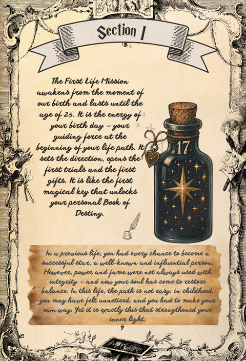Sample page 4 from the Personal Grimoire of Destiny
