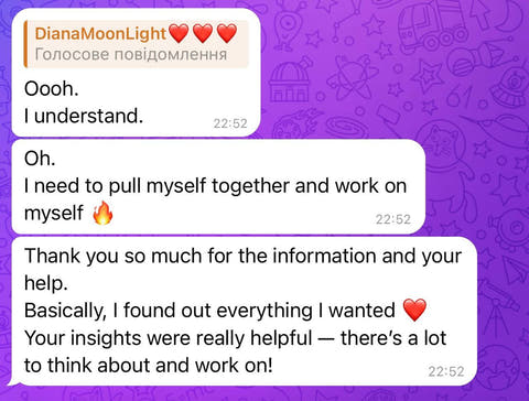 Client message shared by Kate