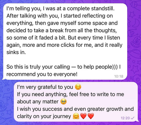 Client message shared by Hazel