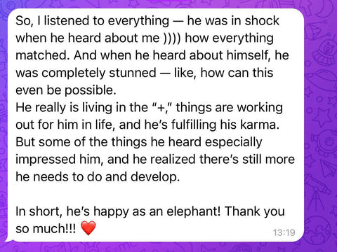 Client message shared by Emma