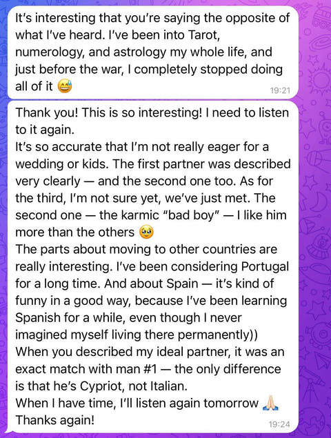 Client message shared by Charlotte