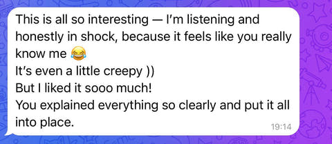 Client message shared by Amelia