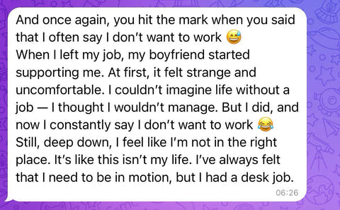 Client message shared by Hailey